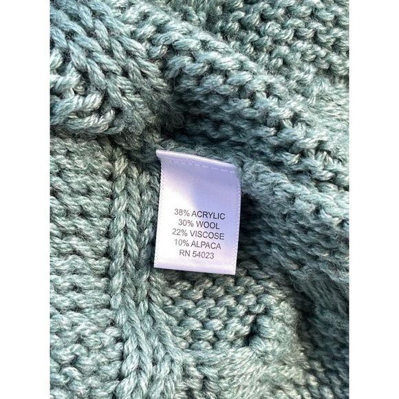 Banana Republic Sage Green Alpaca Wool Blend Chunky Turtleneck Sweater Size Smal - Picture 3 of 5